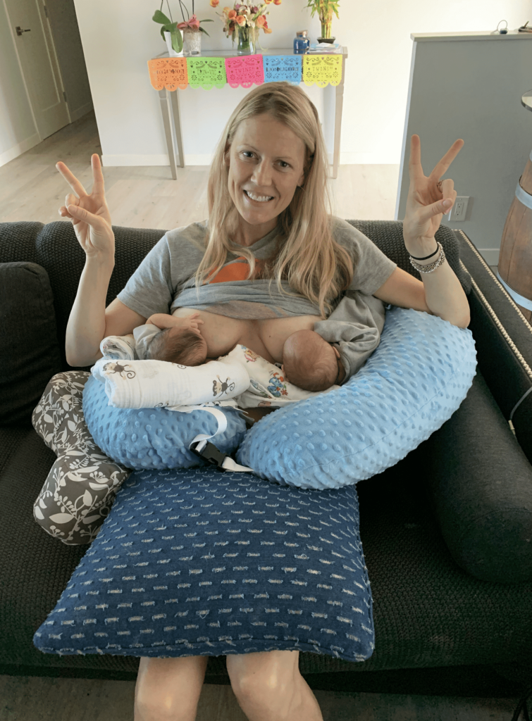 Breastfeeding pillow designed for twins.